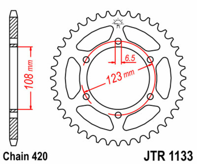 CORONA JT 1133 de acero con 53 dientes